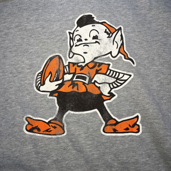 Used Cleveland Browns Brownie Elf Sweatshirt Proline Grey  Hoodie Adult Size 3XL - Picture 6 of 16